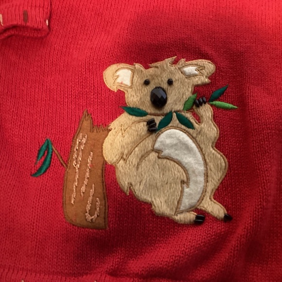 Quacker Factory Koala Bear Cardigan Sweater  Women’s size Medium - Picture 4 of 14